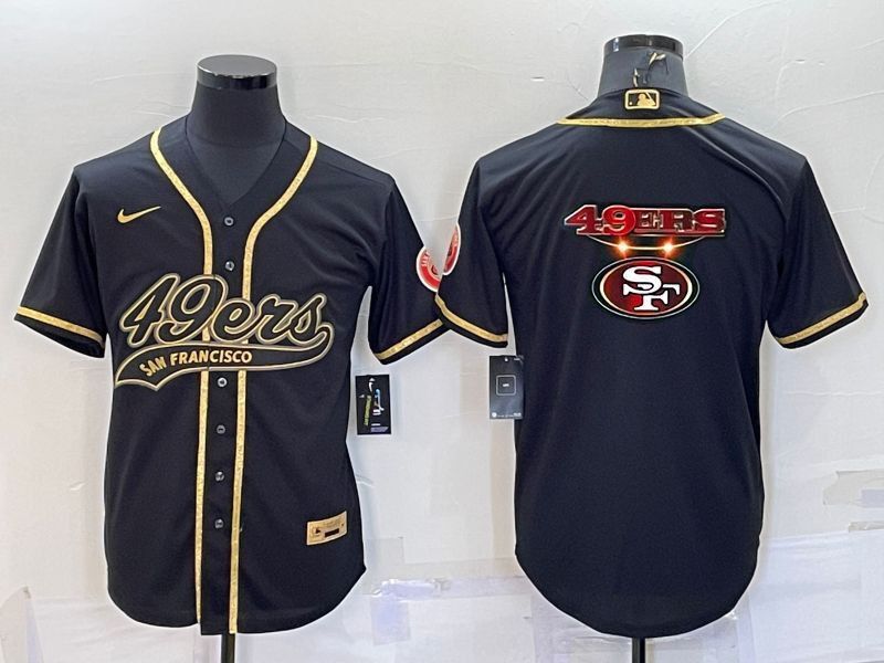 Men San Francisco 49ers Blank Black Gold 2022 Nike Co branded NFL Jersey1